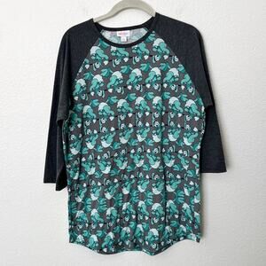[Lularoe] Disney Donald Duck Randy Raglan Sleeve Crew Neck T-Shirt Size Large L
